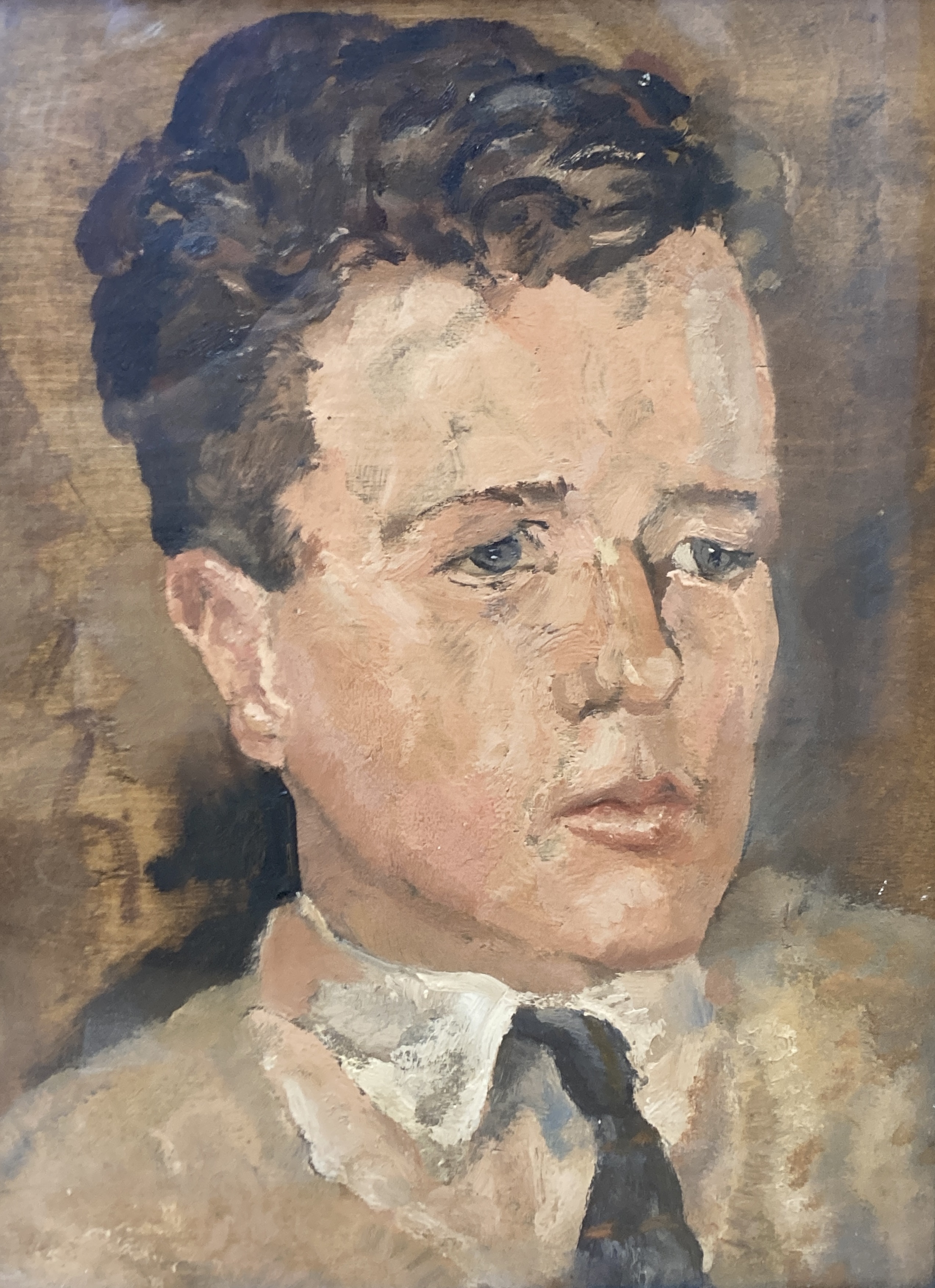 R. Dumont-Smith, three oil on board portraits and a watercolour sketch, largest 77 x 50cm